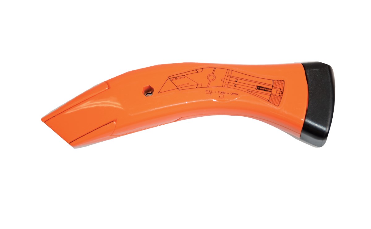 red cutting knife with holster